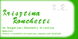 krisztina ronchetti business card